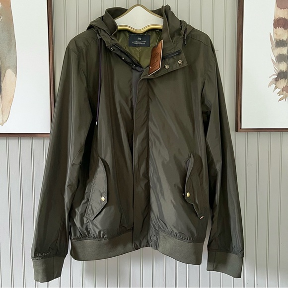 Scotch Soda NWT Army Green Hooded Nylon Bomber Aviator Jacket